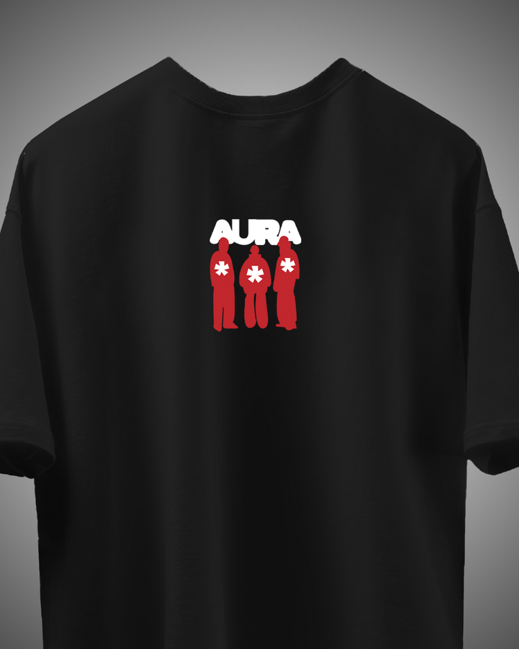 Aura Black Printed T.shirt