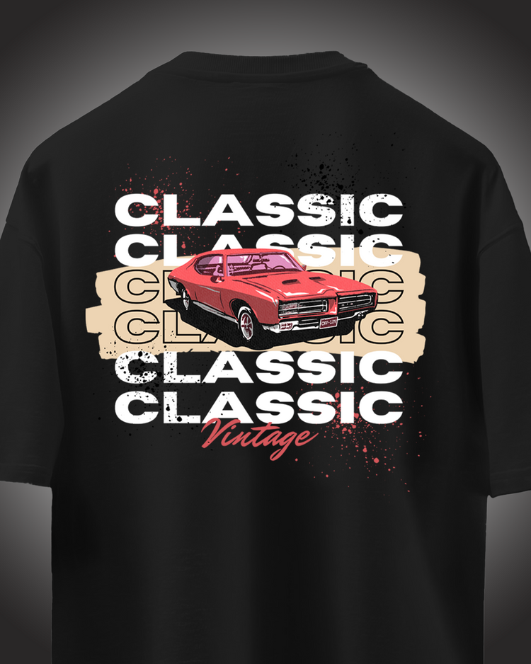 Classic Vintage Black Printed T.shirt