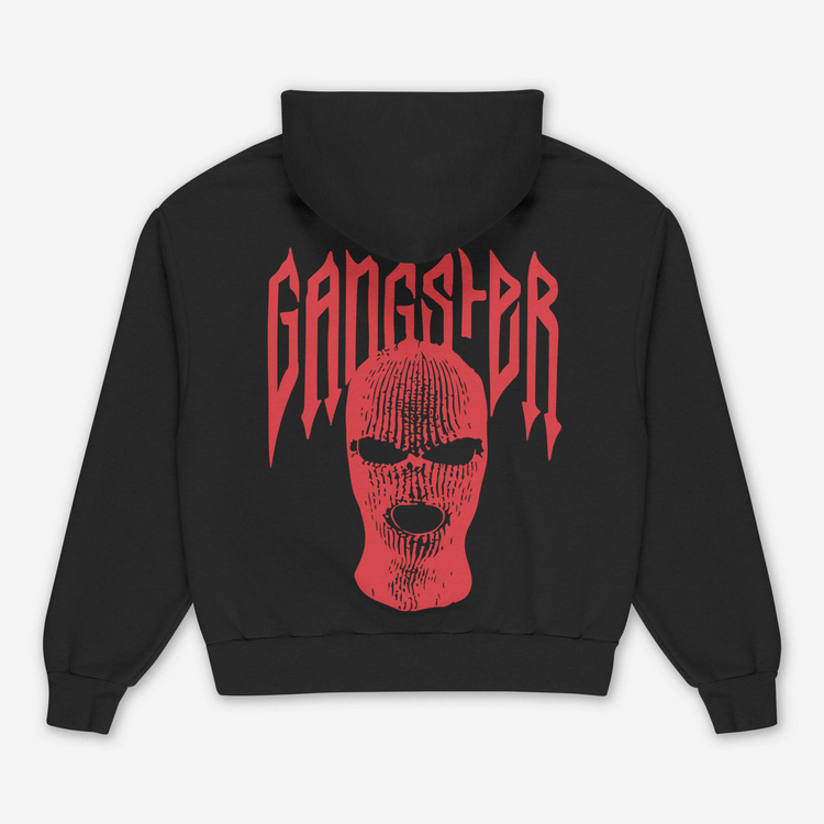 Gangsta Black Printed Hoodie