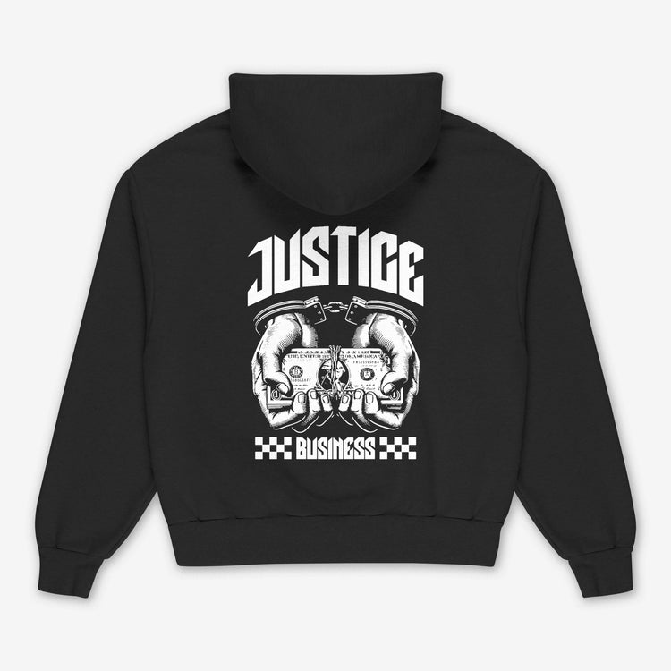 Justice Black Printed Hoodie