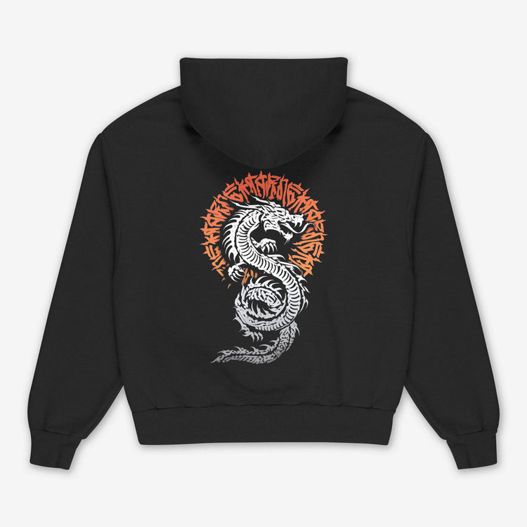 Snaky Black Printed Hoodie