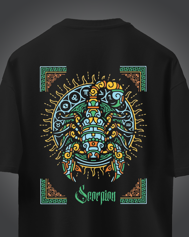 Scorpio Black Printed T.shirt