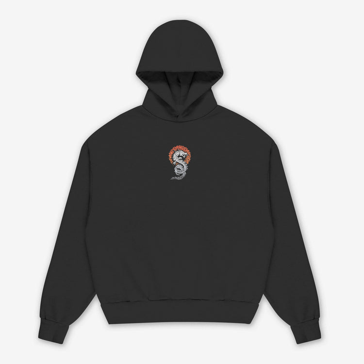 Snaky Black Printed Hoodie