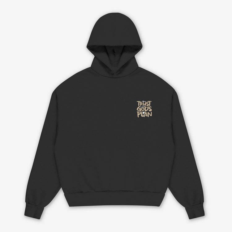 God Plan Black Printed Hoodie
