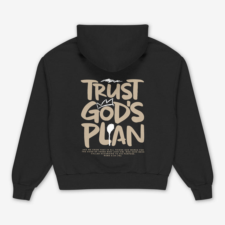 God Plan Black Printed Hoodie