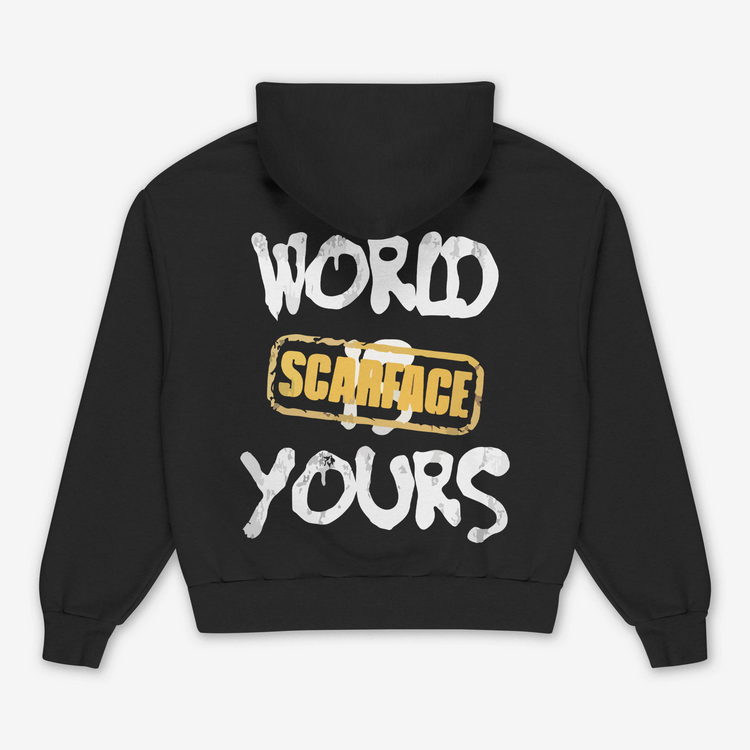 Yours Black Printed Hoodie