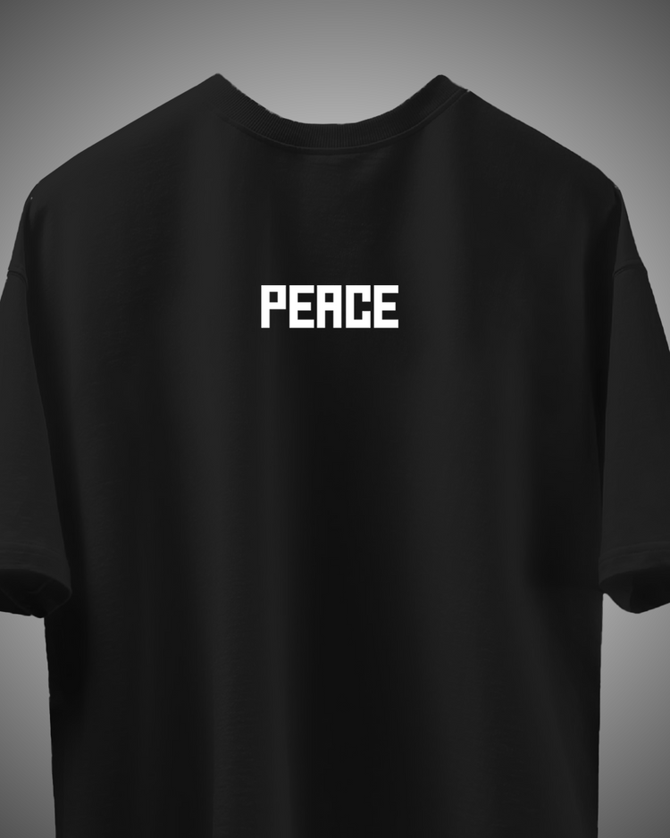 Peace Black Printed T.shirt
