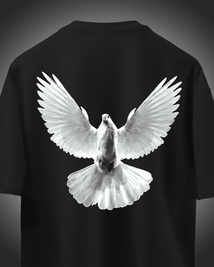 Peace Black Printed T.shirt