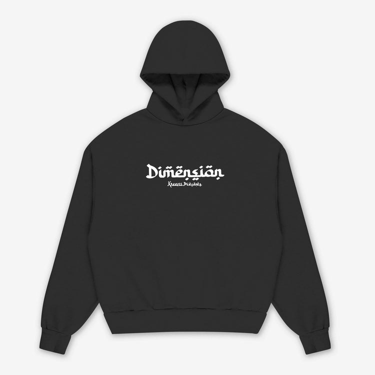 Dimension Black Printed Hoodie